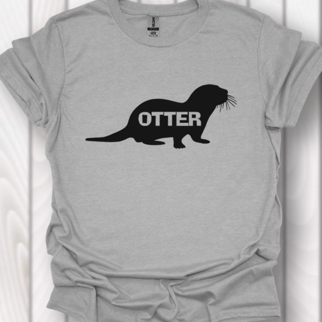 Otter silhouette with text black timeless T-shirt