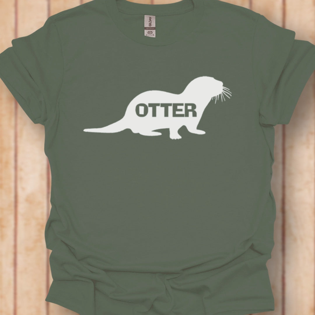 Otter silhouette with text white timeless T-shirt