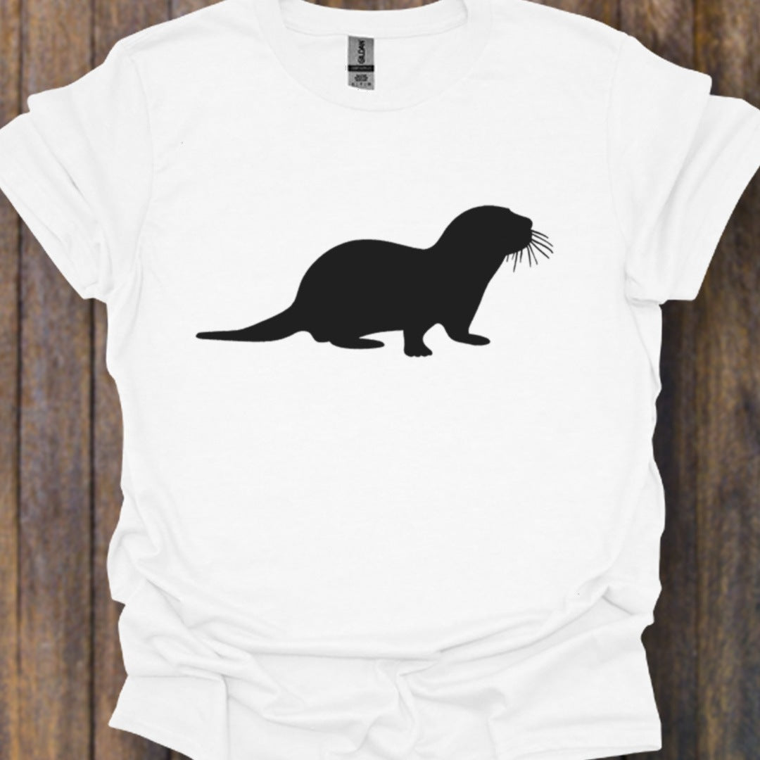 Otter silhouette black timeless T-shirt