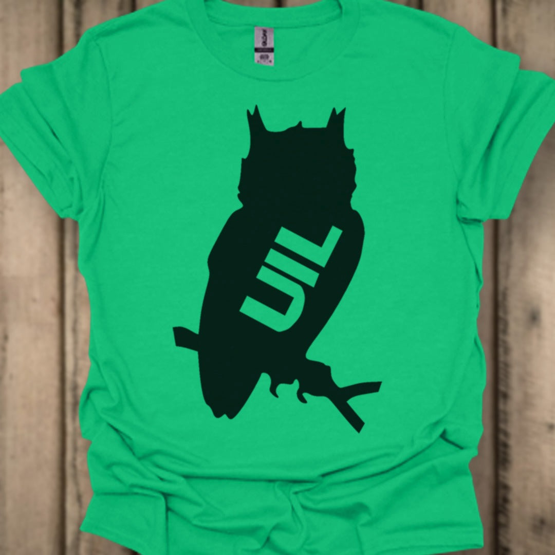 Uil silhouet met tekst zwart trendy T-shirt