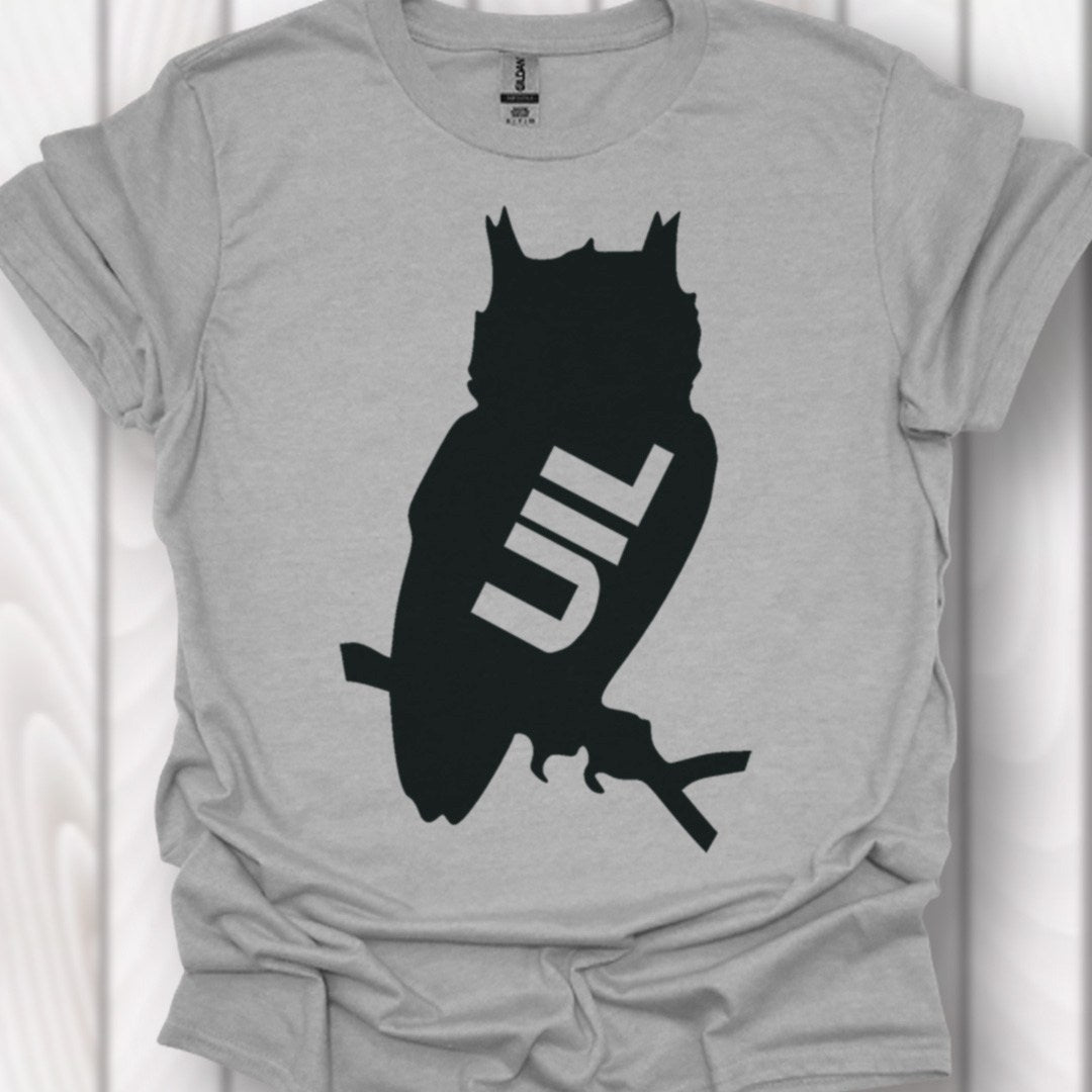 Uil silhouet met tekst zwart tijdloos T-shirt