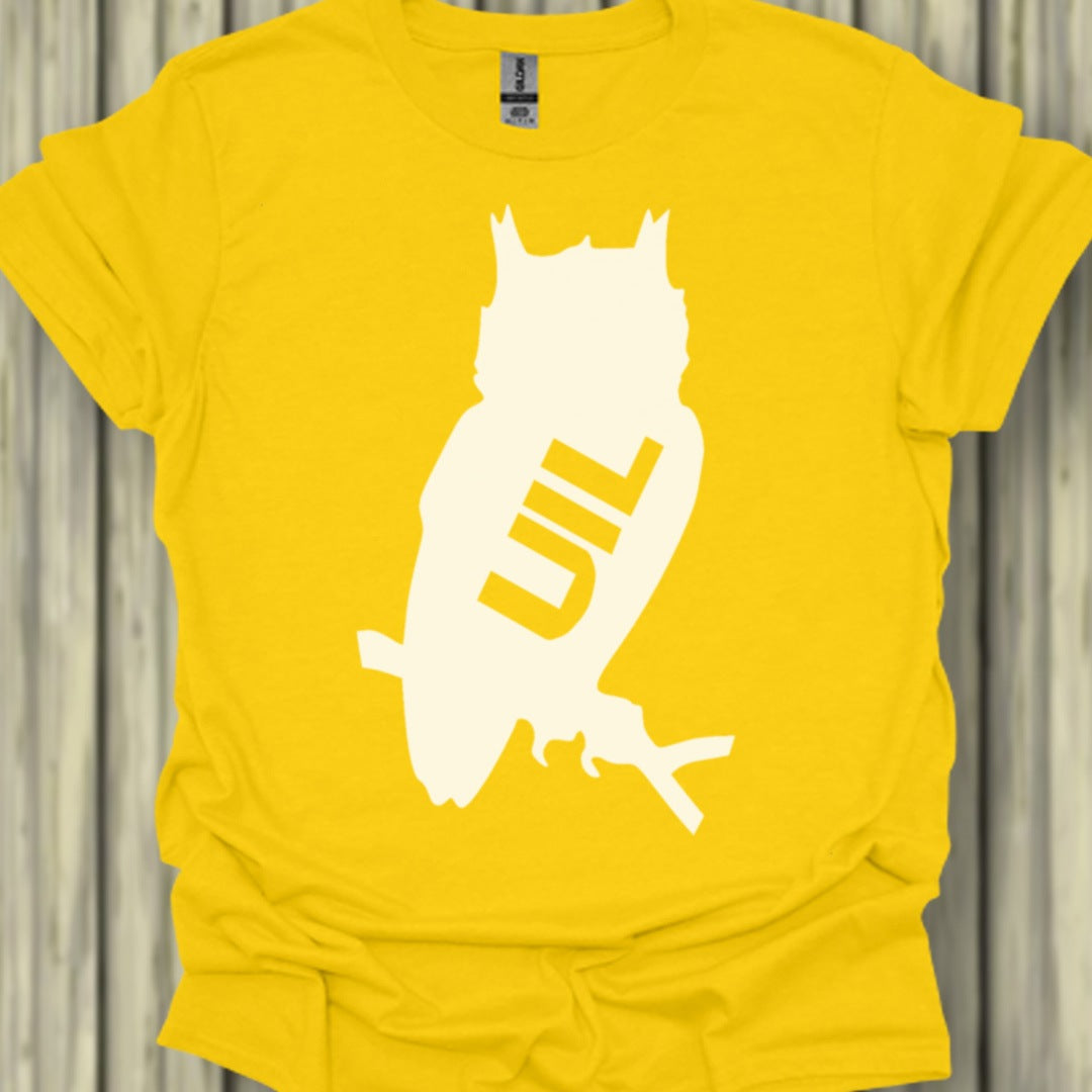 Uil silhouet met tekst wit trendy T-shirt