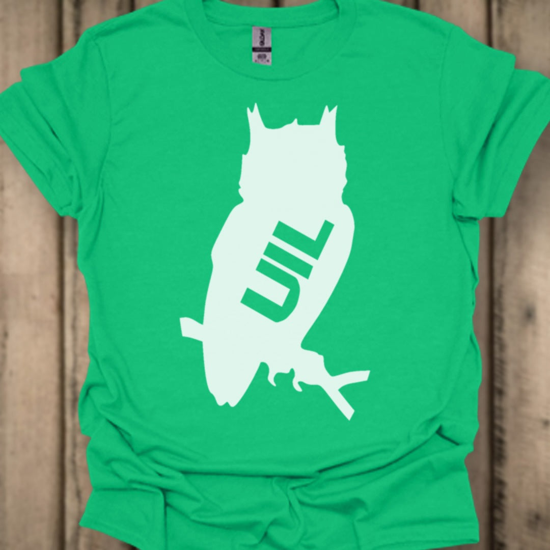 Uil silhouet met tekst wit trendy T-shirt