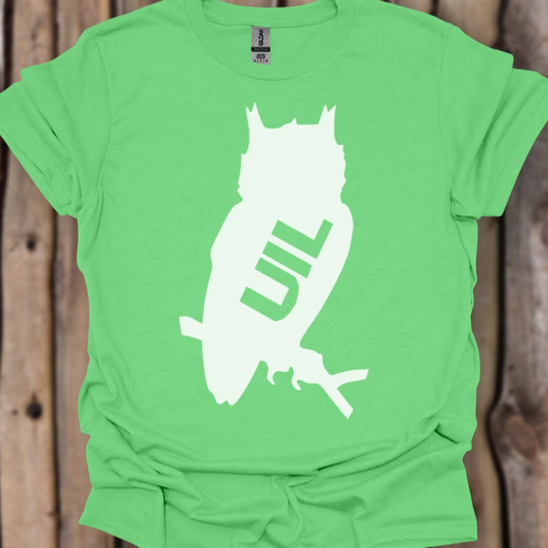 Uil silhouet met tekst wit trendy T-shirt