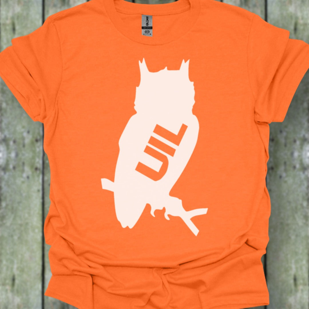 Uil silhouet met tekst wit trendy T-shirt