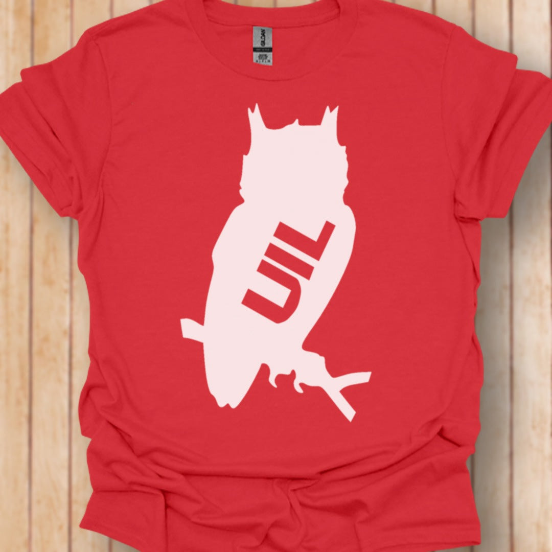 Uil silhouet met tekst wit trendy T-shirt