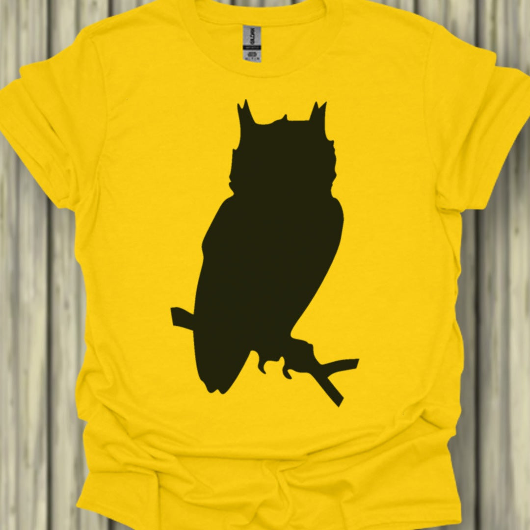 Owl silhouette black trendy T-shirt