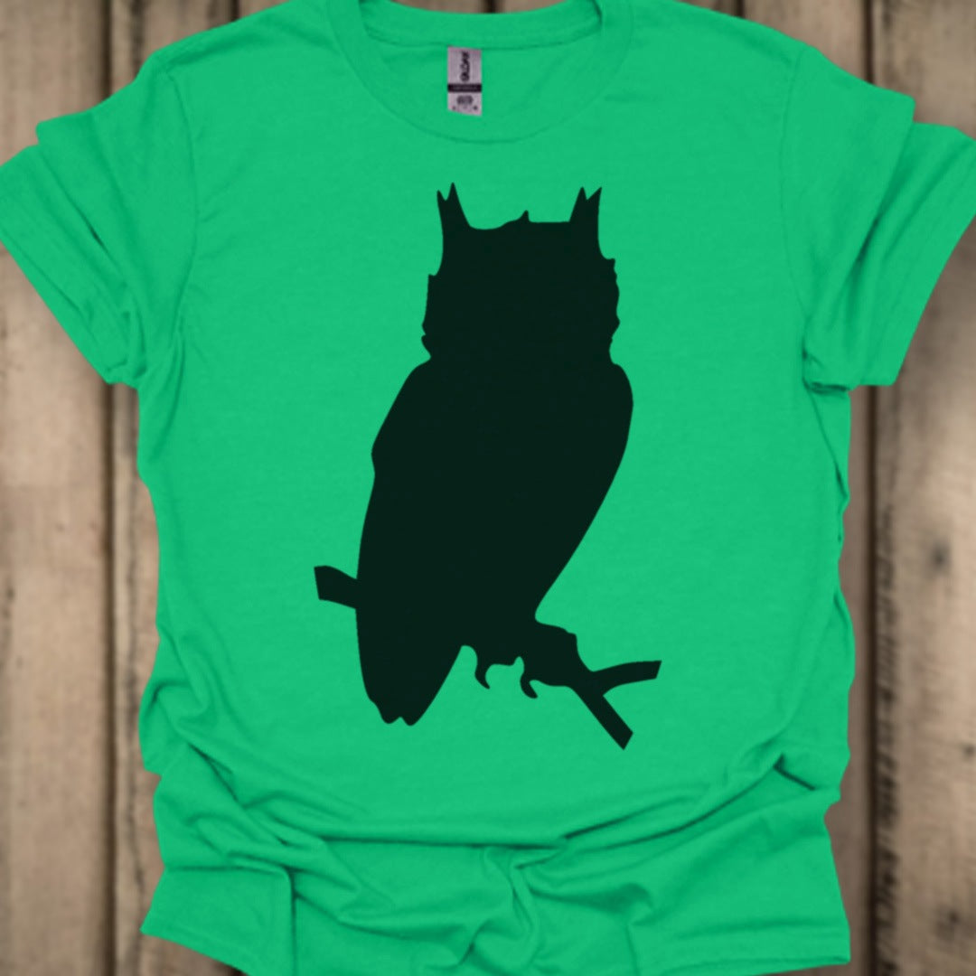 Owl silhouette black trendy T-shirt