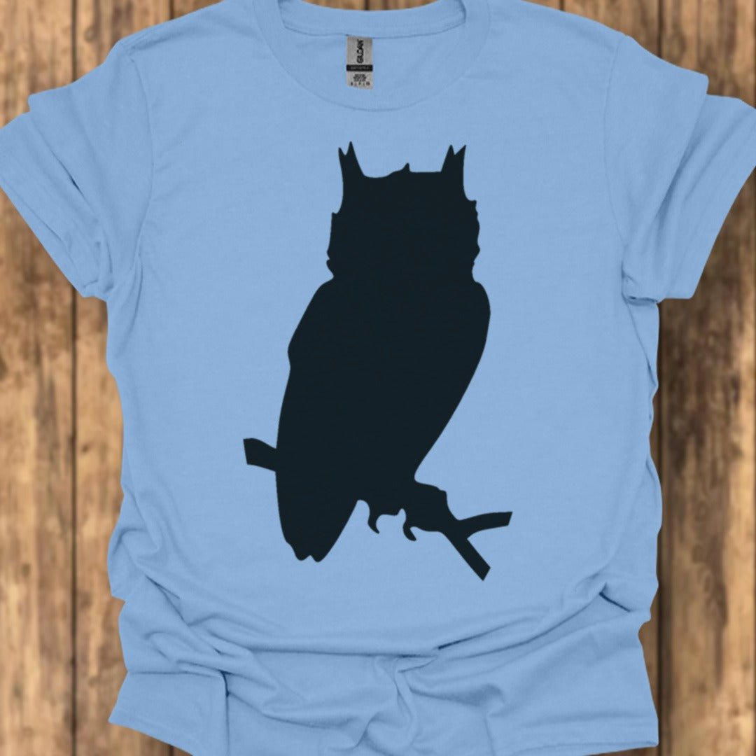 Owl silhouette black trendy T-shirt