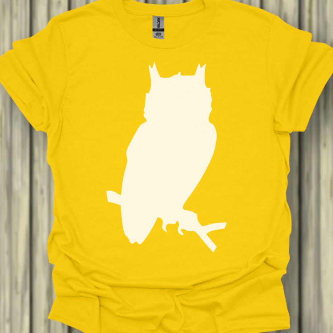 Uil silhouet wit trendy T-shirt