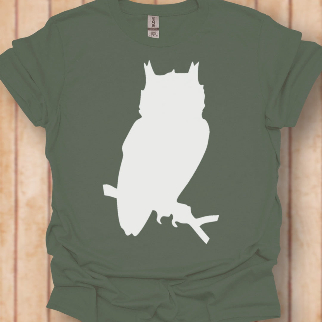 Uil silhouet wit tijdloos T-shirt