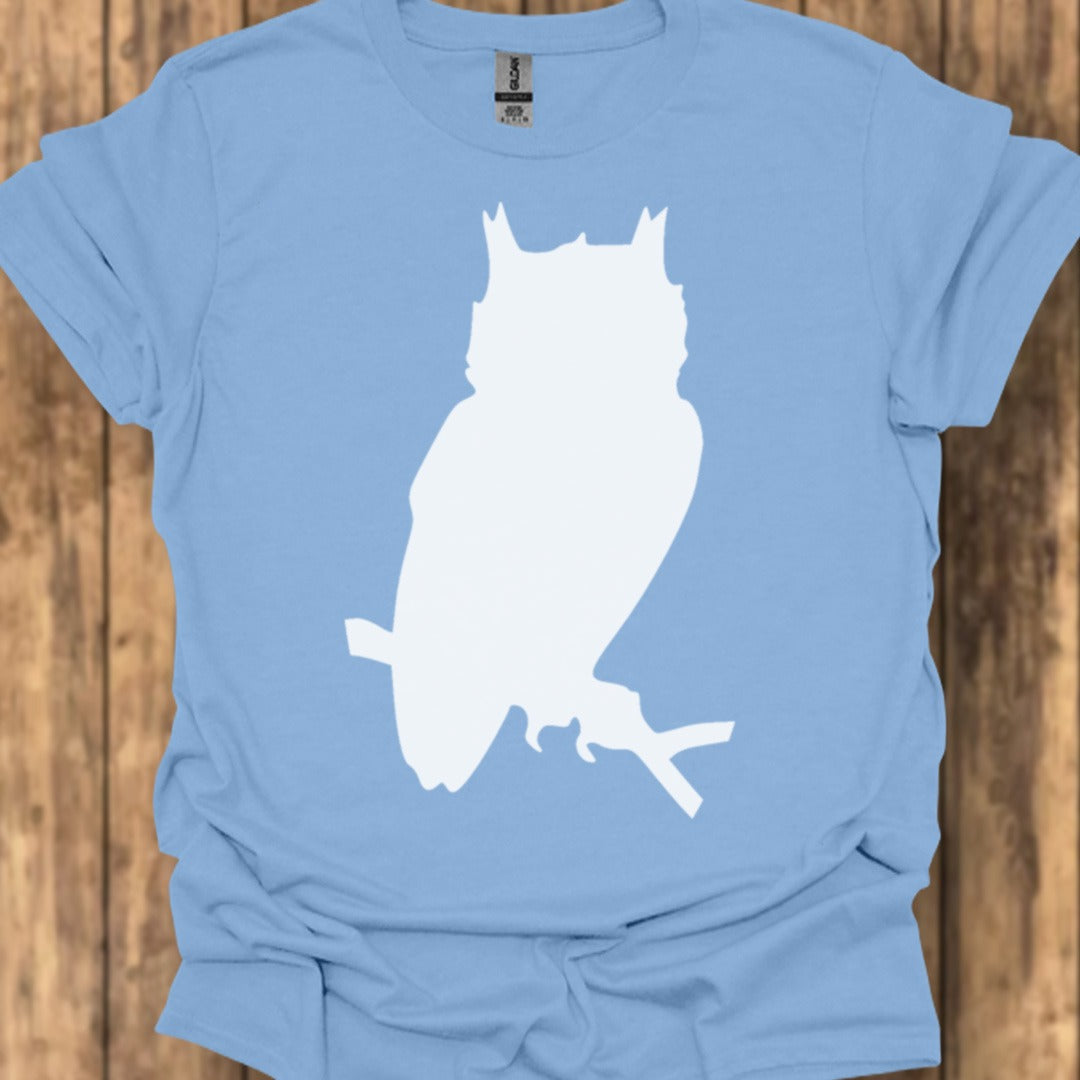 Uil silhouet wit trendy T-shirt