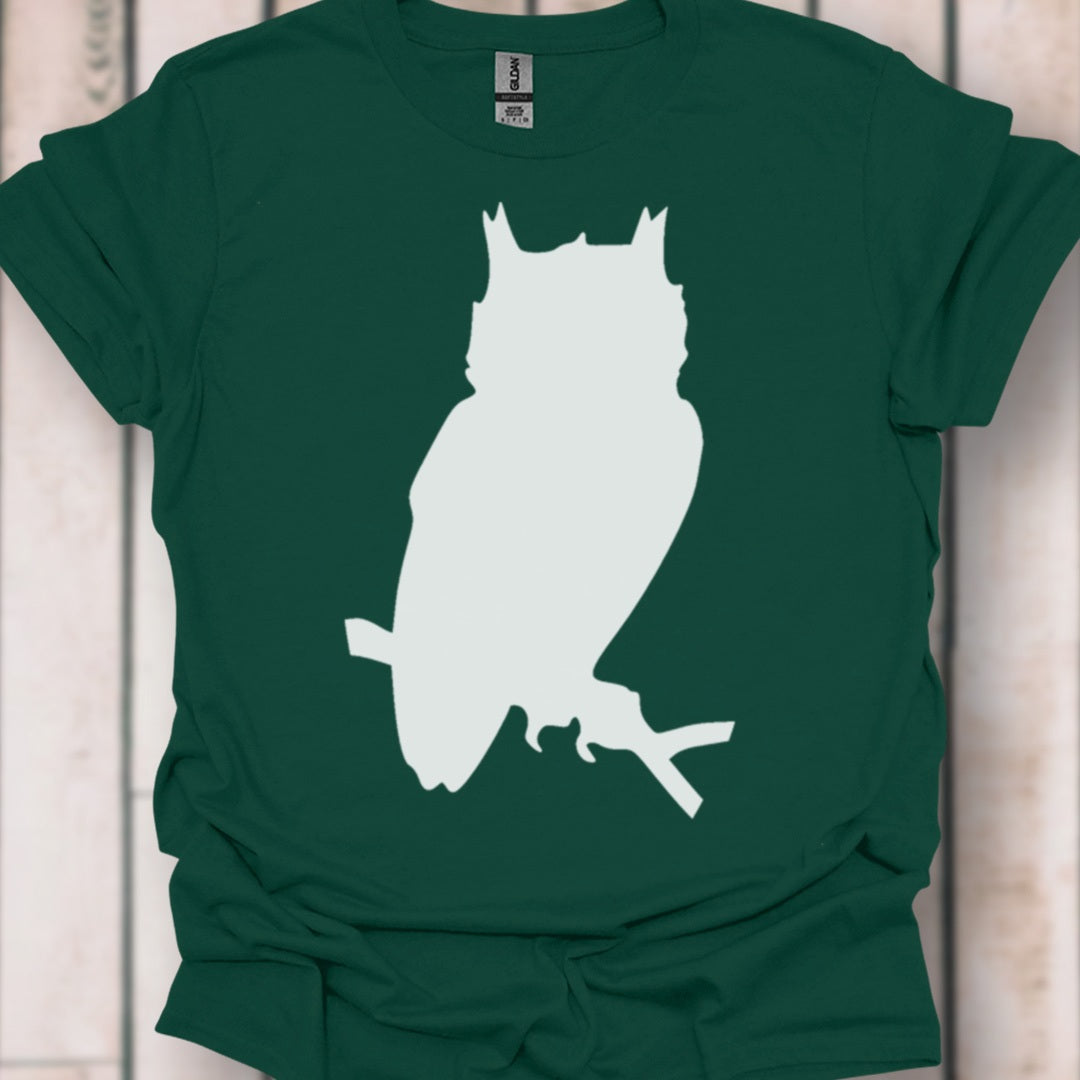 Uil silhouet wit tijdloos T-shirt