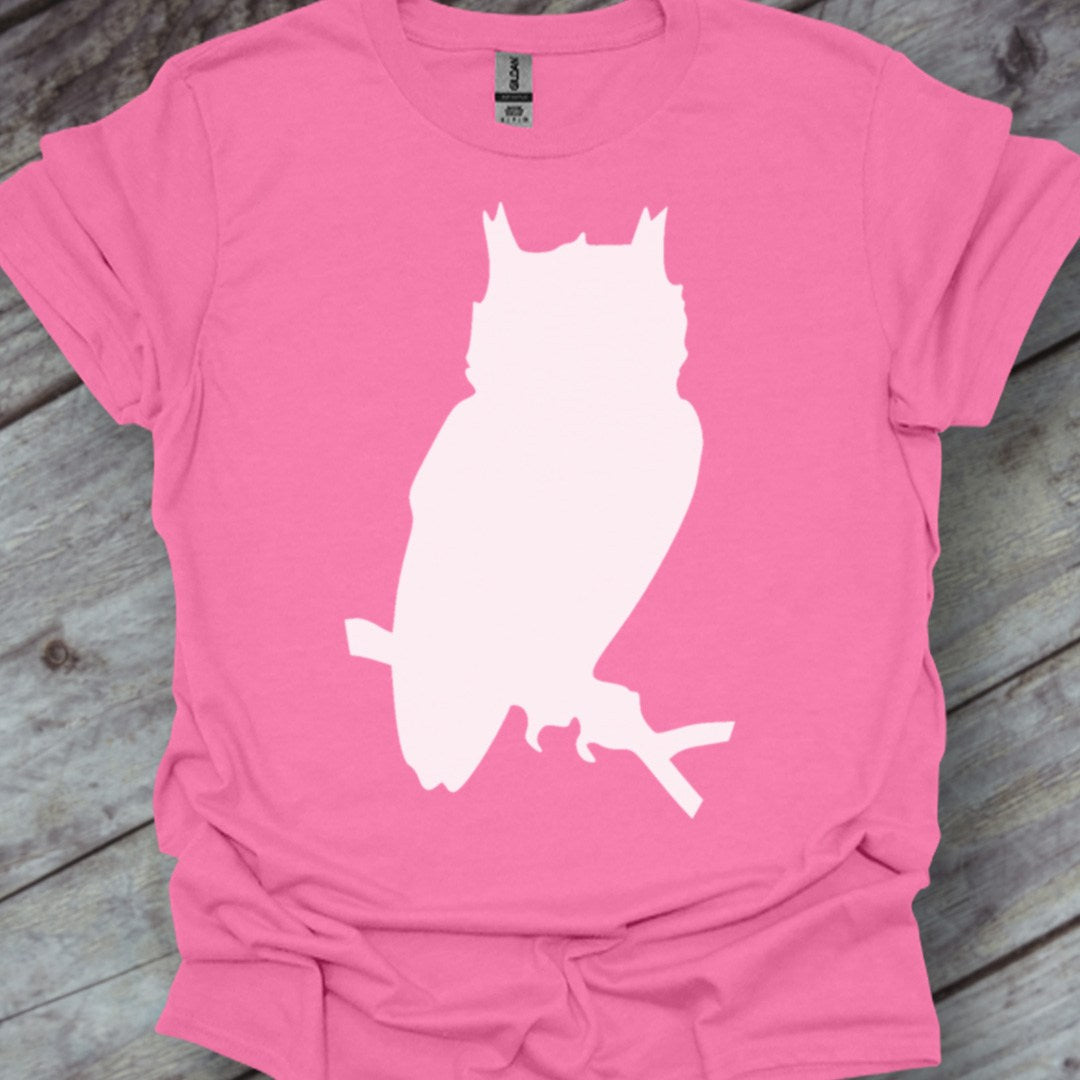 Uil silhouet wit trendy T-shirt