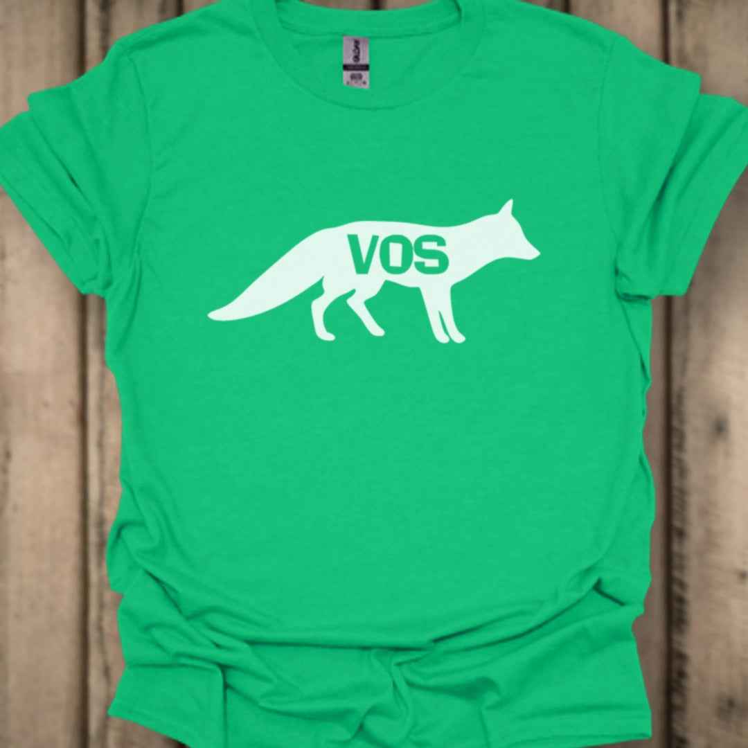 Renard silhouette blanche avec texte T-shirt tendance