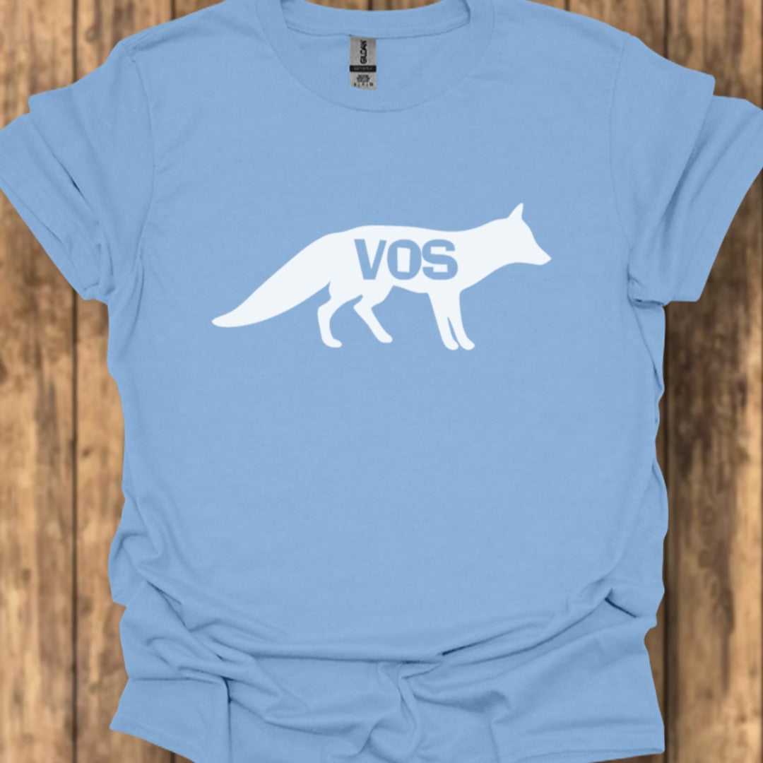Renard silhouette blanche avec texte T-shirt tendance