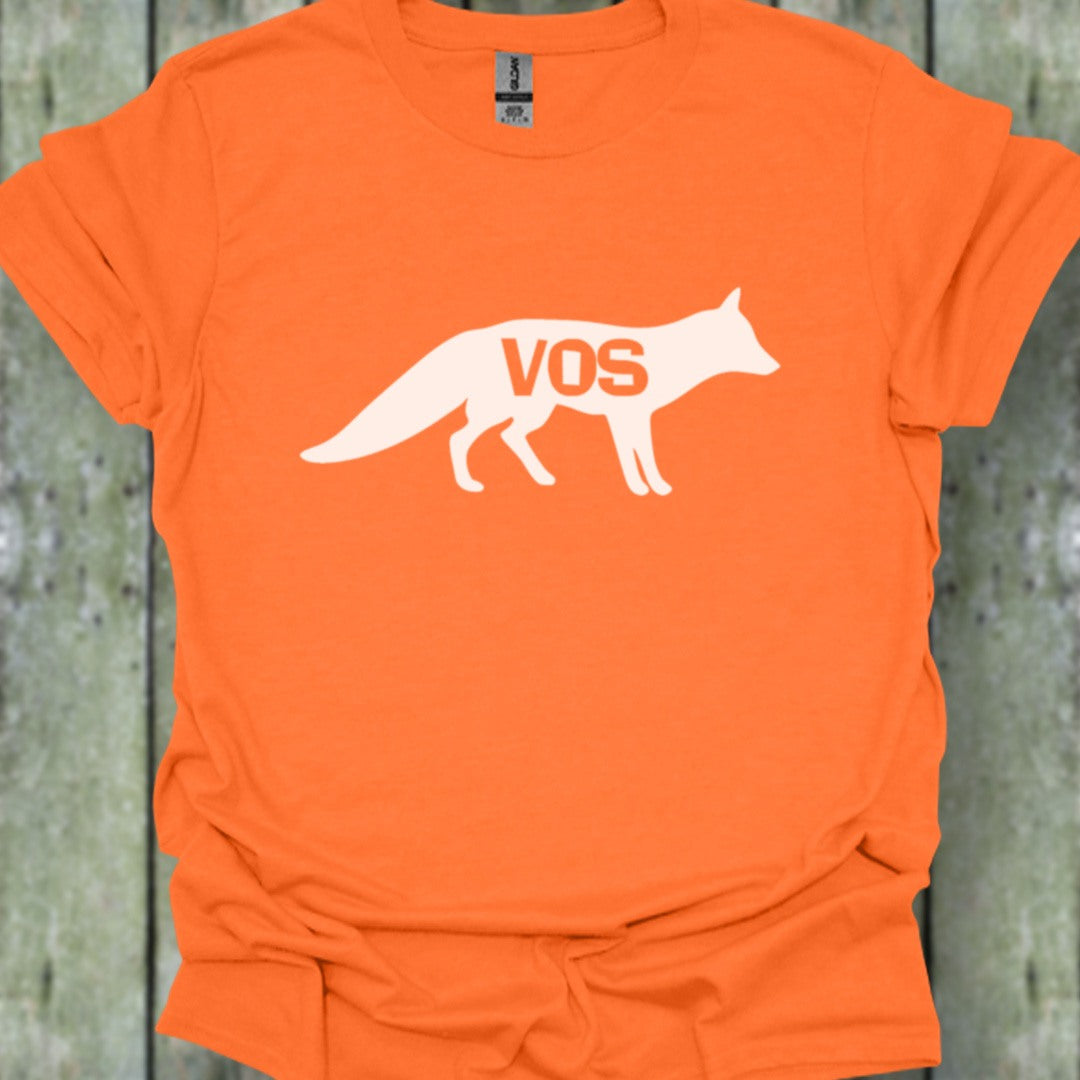 Renard silhouette blanche avec texte T-shirt tendance