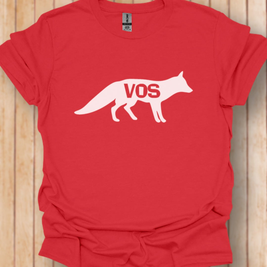 Renard silhouette blanche avec texte T-shirt tendance