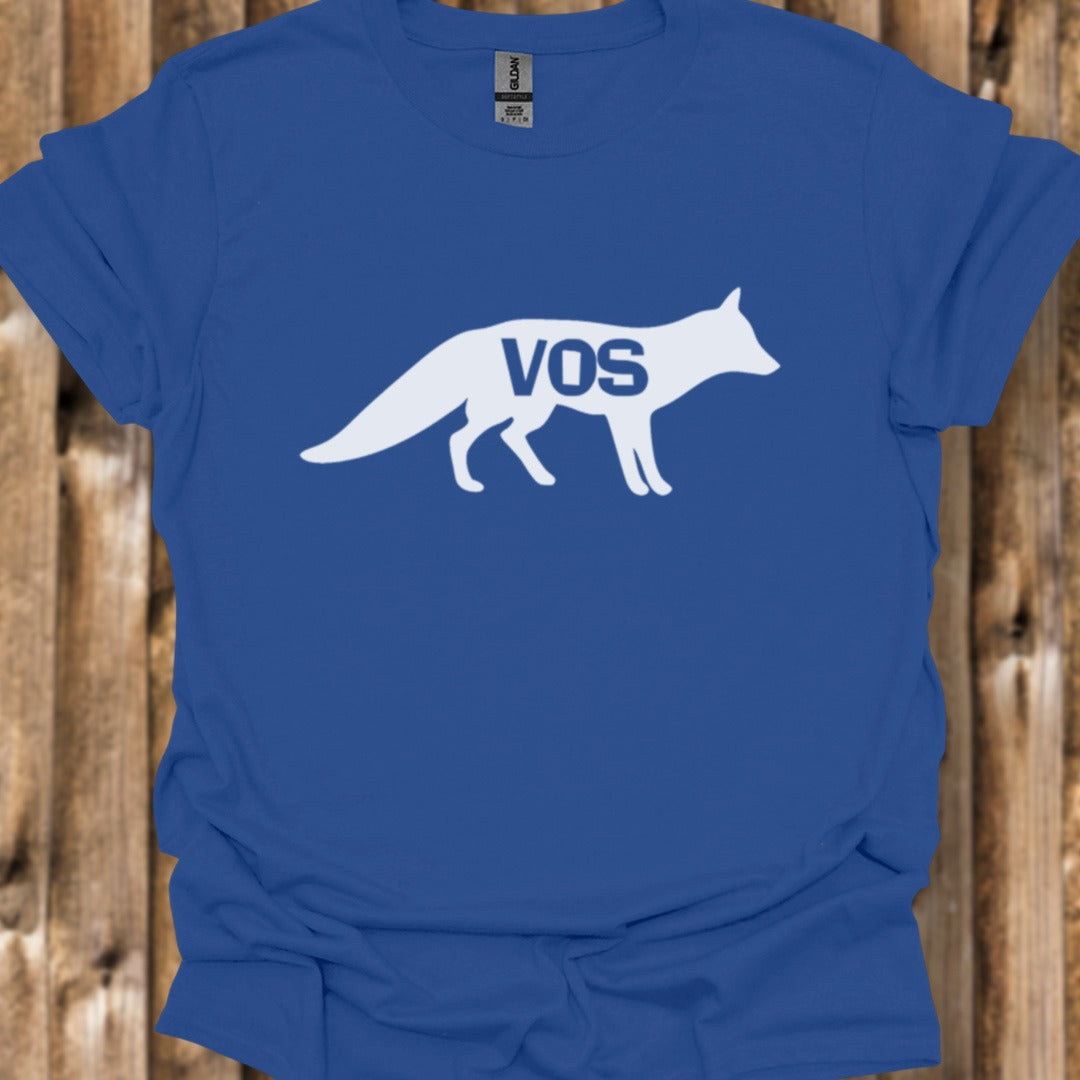 Renard silhouette blanche avec texte T-shirt tendance