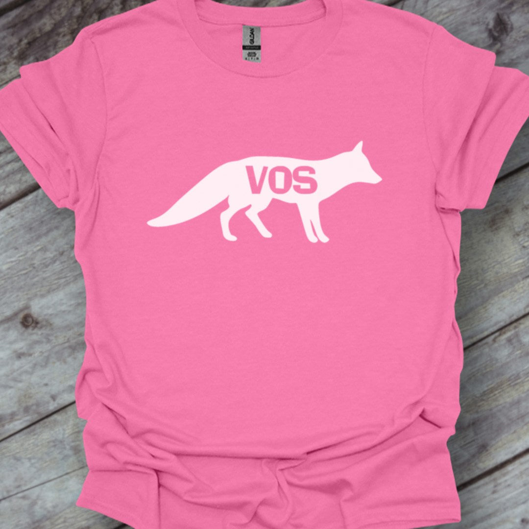Renard silhouette blanche avec texte T-shirt tendance