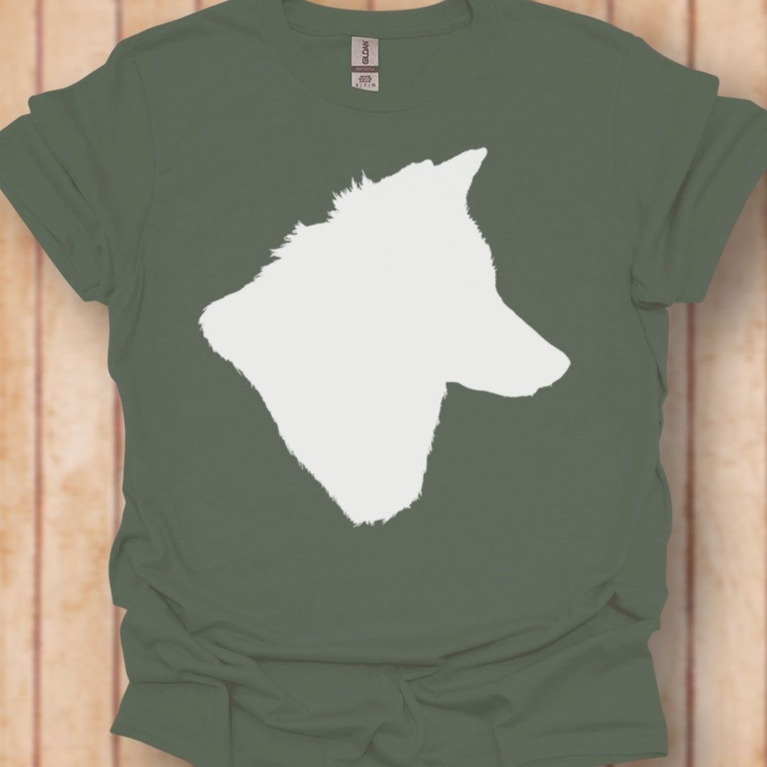 Wolf head silhouette white timeless T-shirt