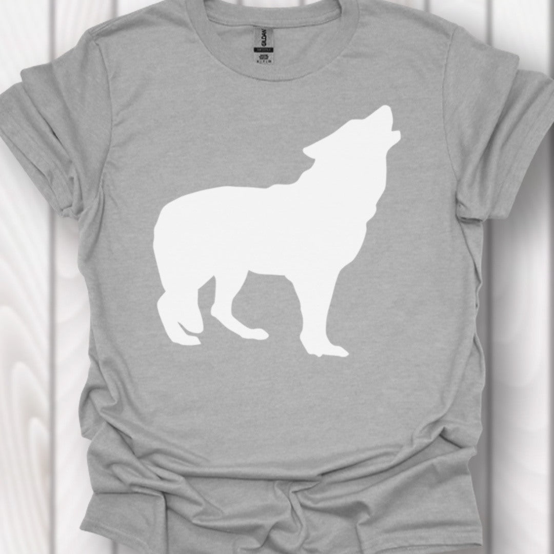Standing wolf silhouette white timeless T-shirt