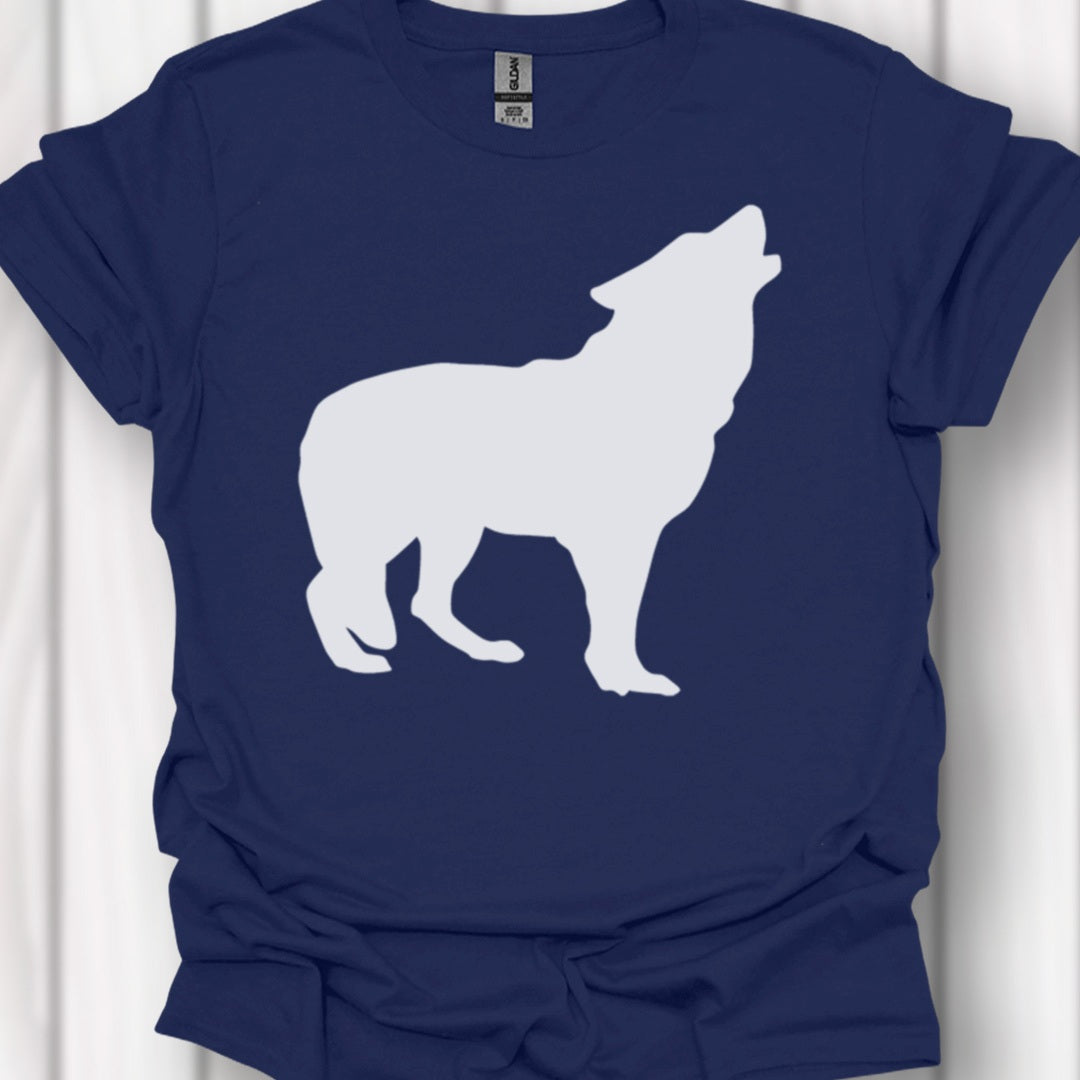 Standing wolf silhouette white timeless T-shirt