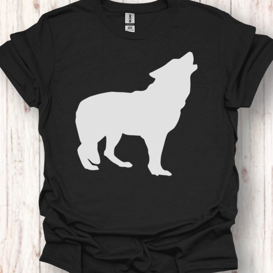 Standing wolf silhouette white timeless T-shirt