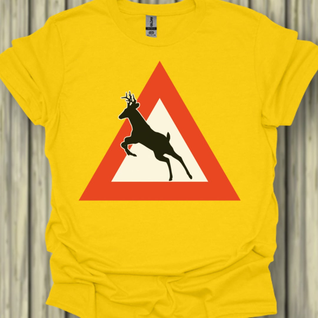 Waarschuwingsbord hert trendy T-shirt