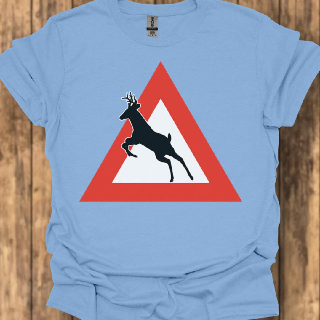 Waarschuwingsbord hert trendy T-shirt