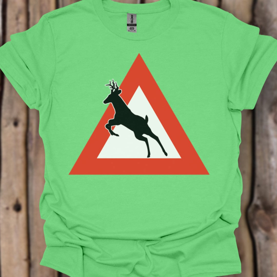 Waarschuwingsbord hert trendy T-shirt