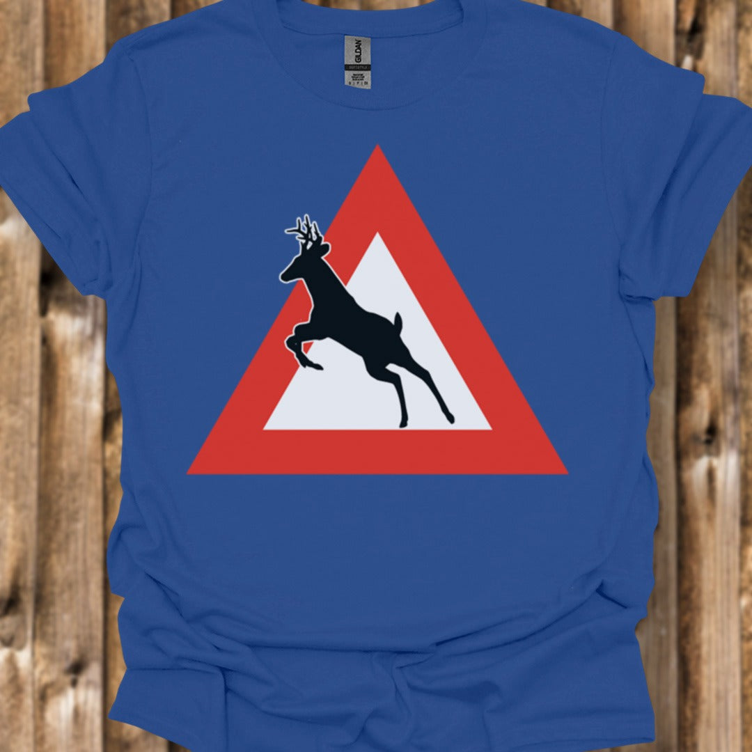Waarschuwingsbord hert trendy T-shirt