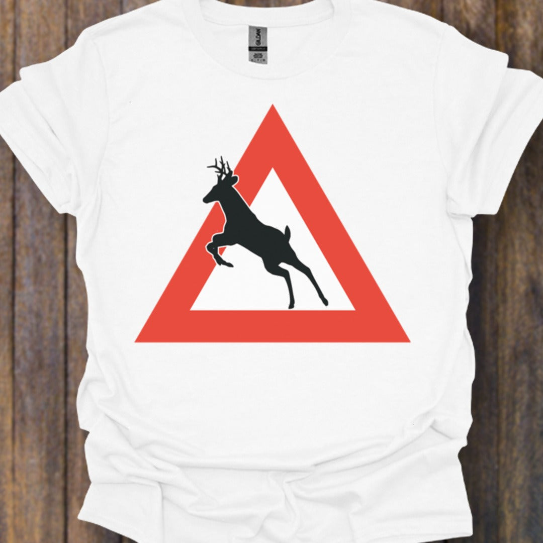 Panneau danger cerf T-shirt intemporel