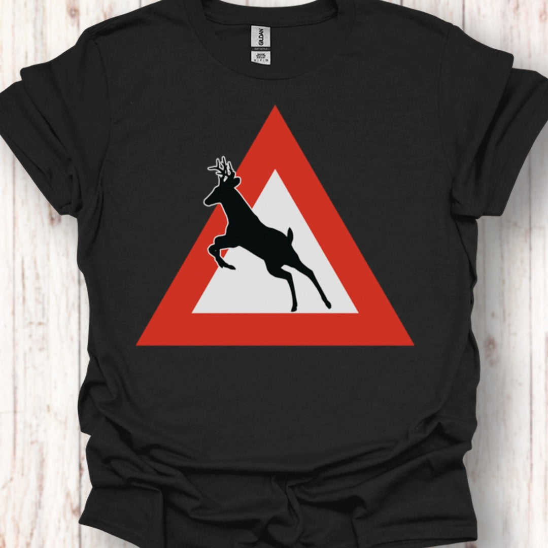 Panneau danger cerf T-shirt intemporel