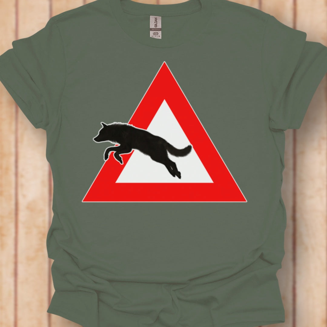 Warning sign wolf timeless T-shirt