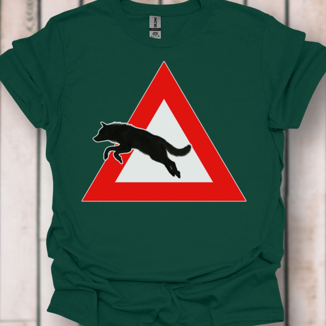 Warning sign wolf timeless T-shirt
