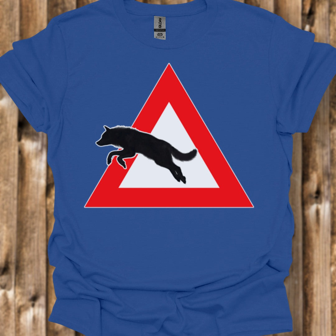 Panneau danger loup T-shirt tendance