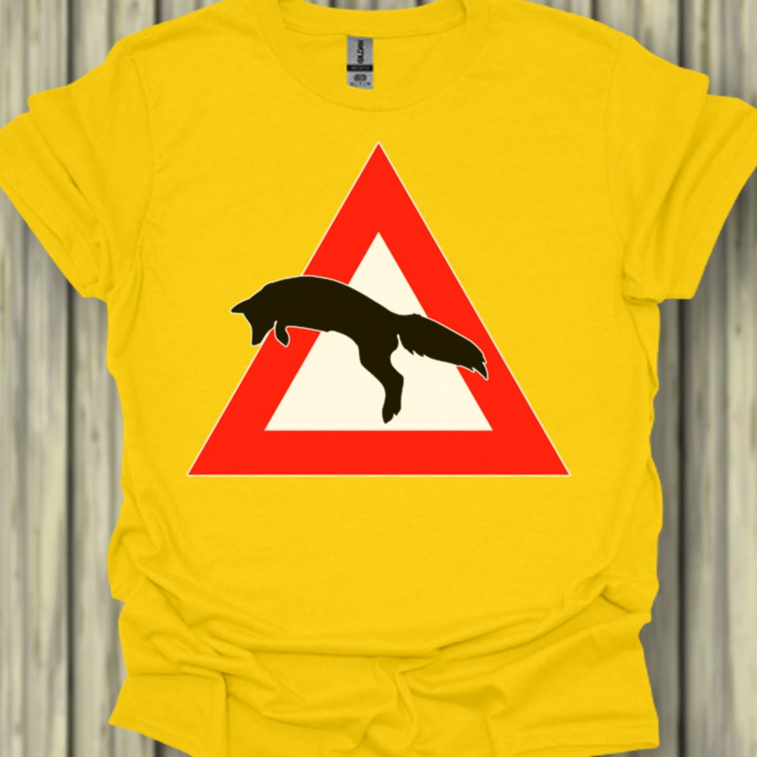 Waarschuwingsbord vos trendy T-shirt