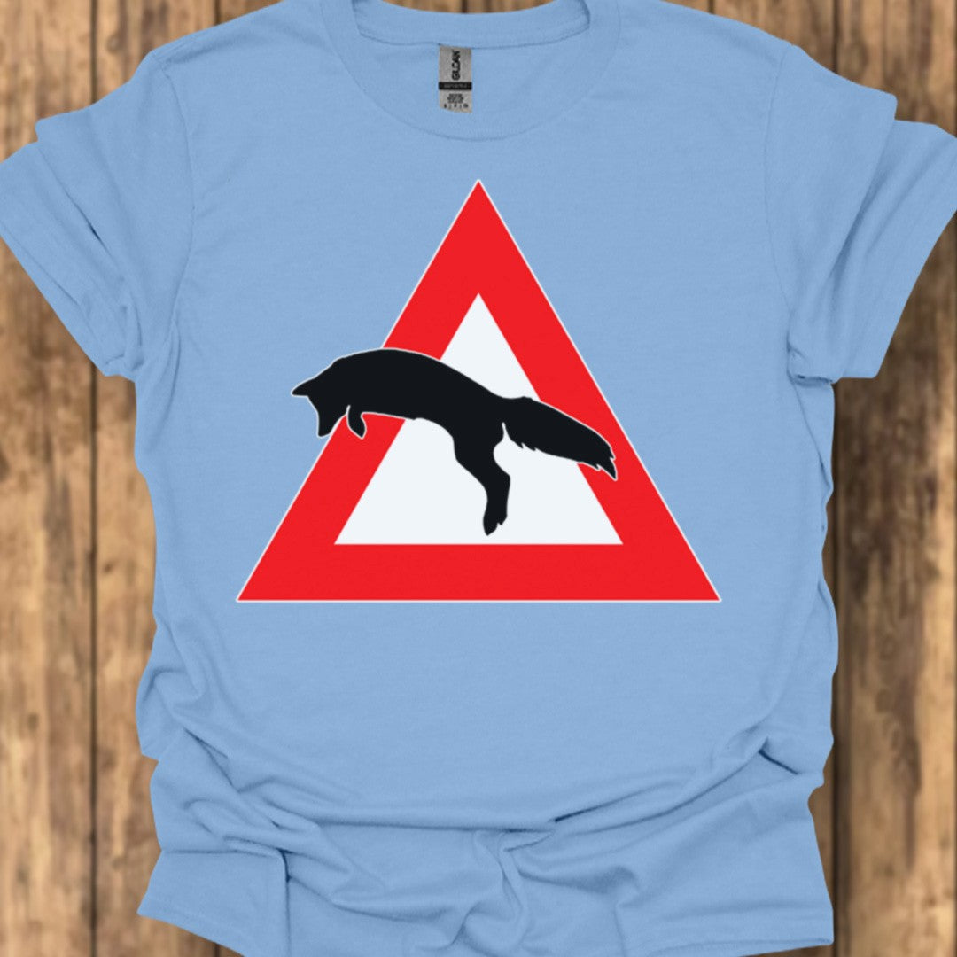 Waarschuwingsbord vos trendy T-shirt