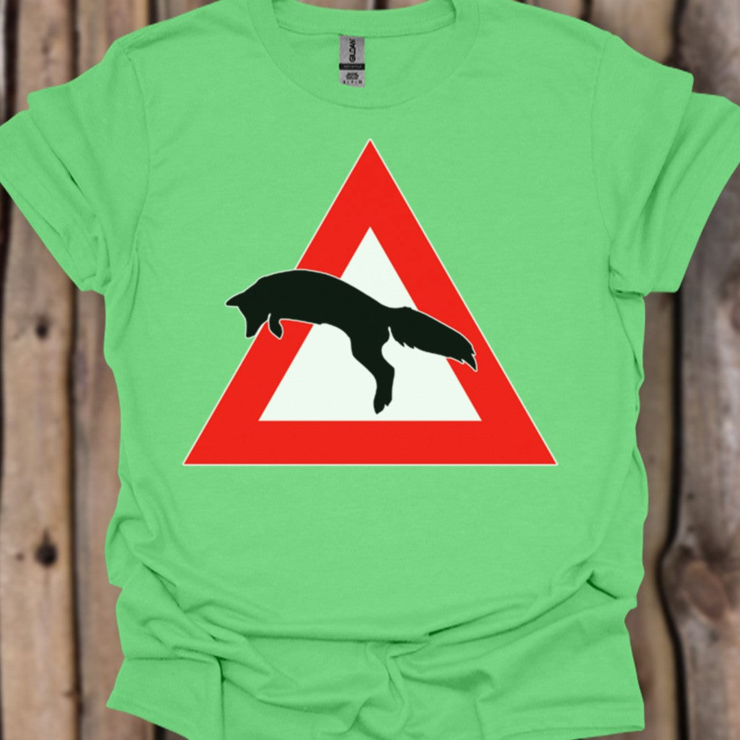 Waarschuwingsbord vos trendy T-shirt