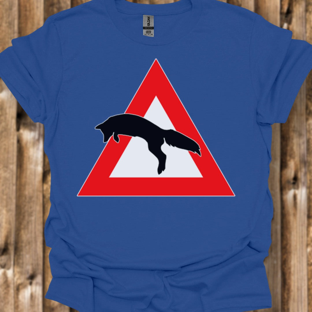 Waarschuwingsbord vos trendy T-shirt