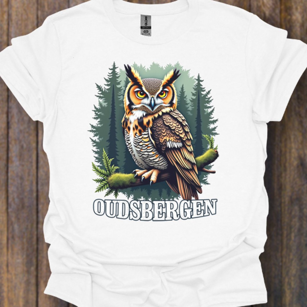 Hibou grand-duc Oudsbergen blanc T-shirt intemporel