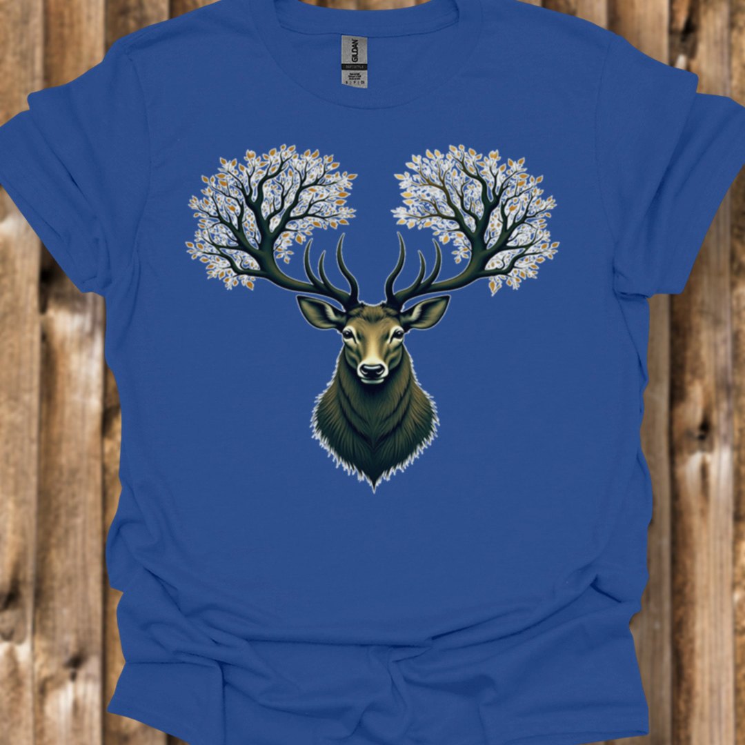 Deer with tree antlers trendy T-shirt