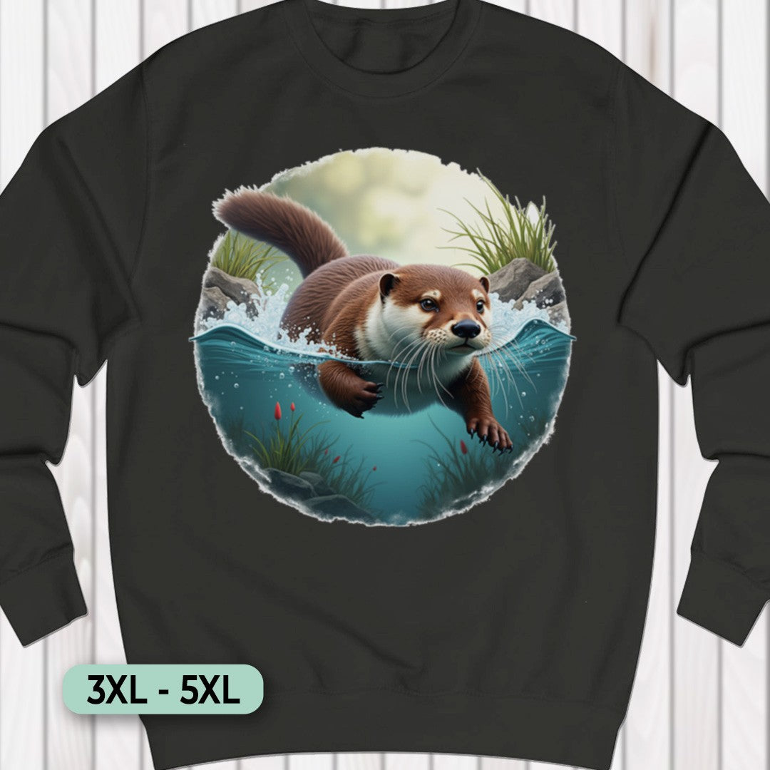 Zwemmende Otter Sweatshirt+