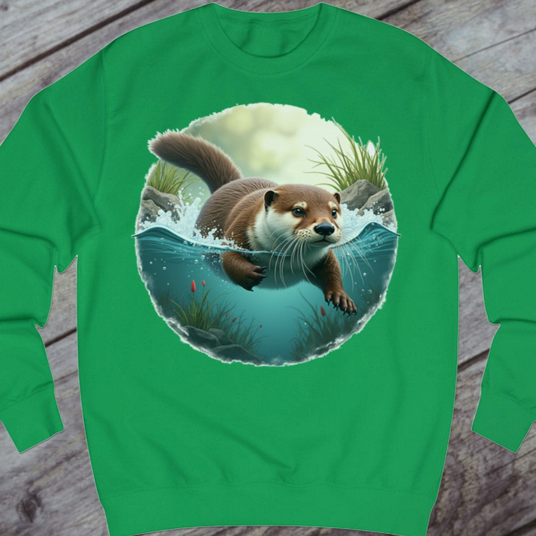 Zwemmende otter sweatshirt