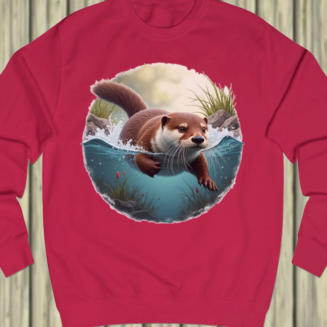 Zwemmende otter sweatshirt