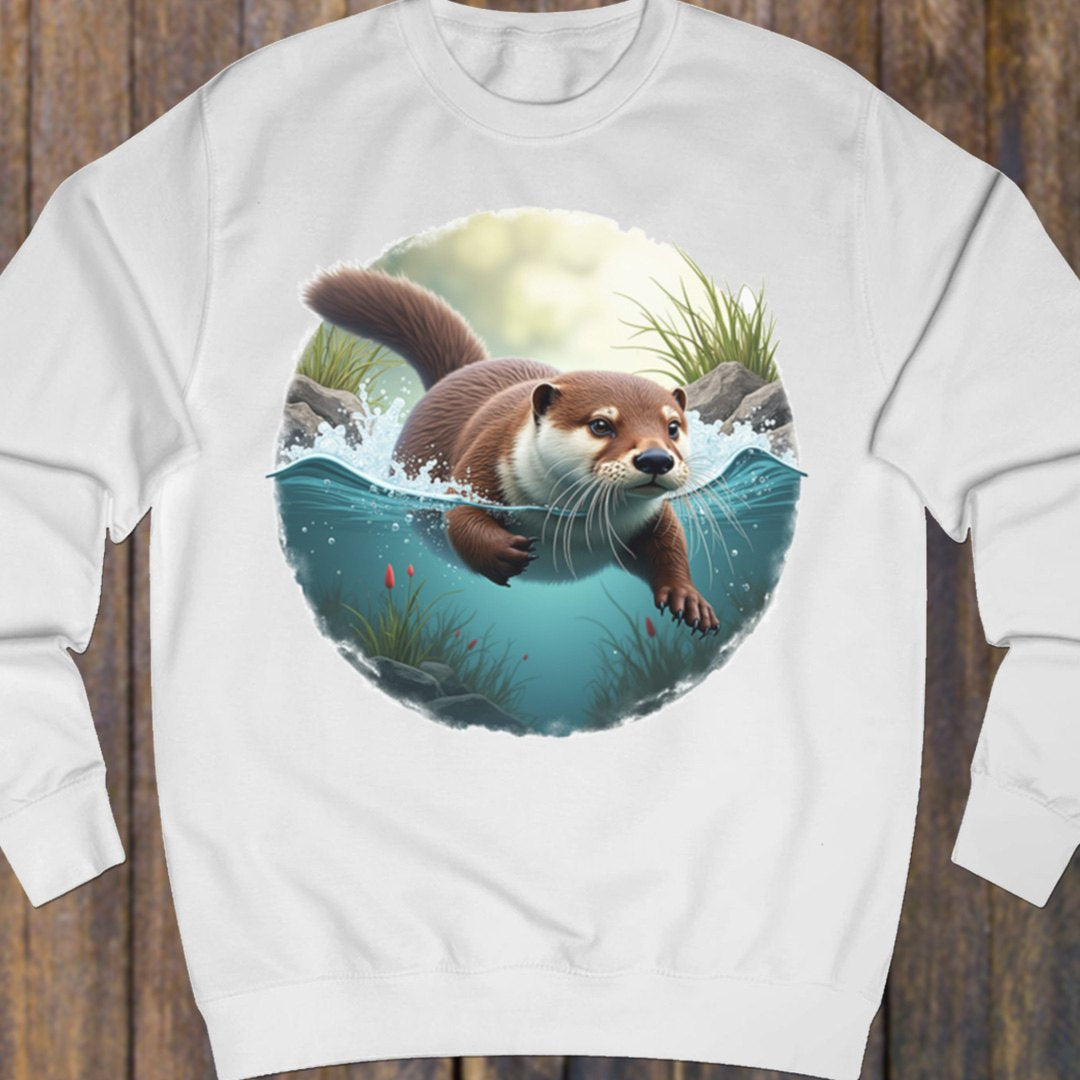 Zwemmende otter sweatshirt