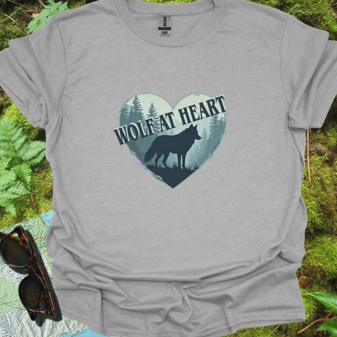 Wolf at Heart diagonaal T-shirt tijdloos