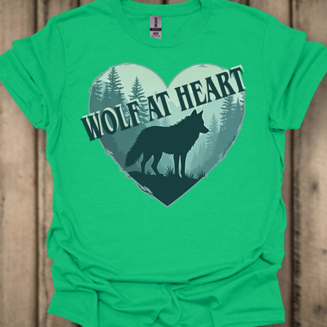Wolf at Heart diagonale T-shirt tendance