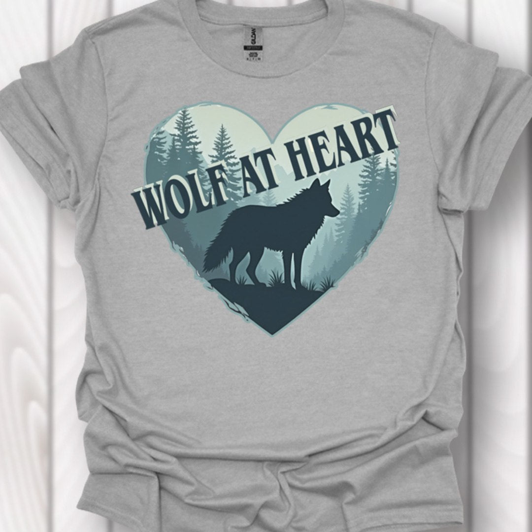Wolf at Heart diagonaal T-shirt tijdloos